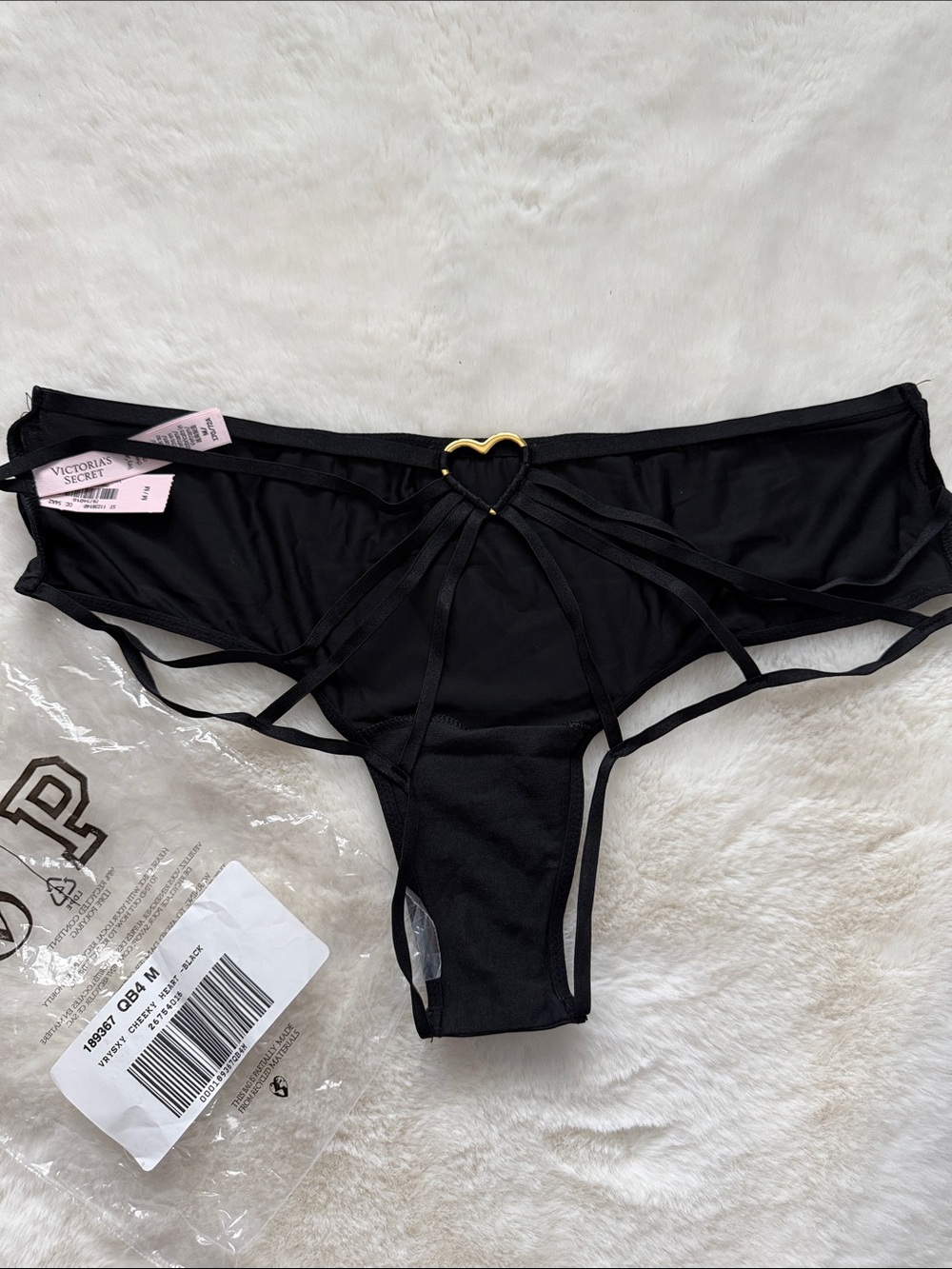 NWT Victoria's Secret Open Back Cheeky Heart Panties Underwear Sz M Medium NEW